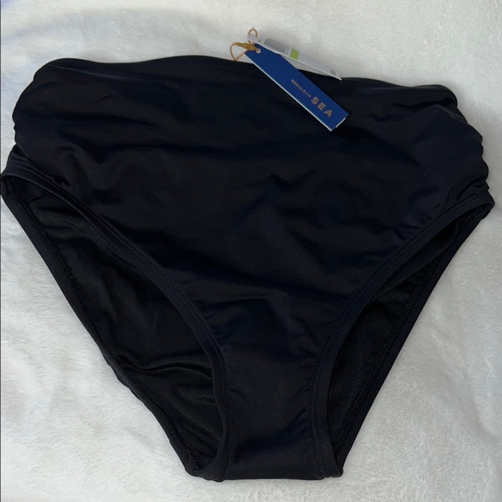SEA Black High-Waisted Bikini Bottom size 4